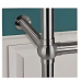 Moorefield 24-Inch Sink Console Vanity with Brushed Nickel Frame and Composite Marble Top
